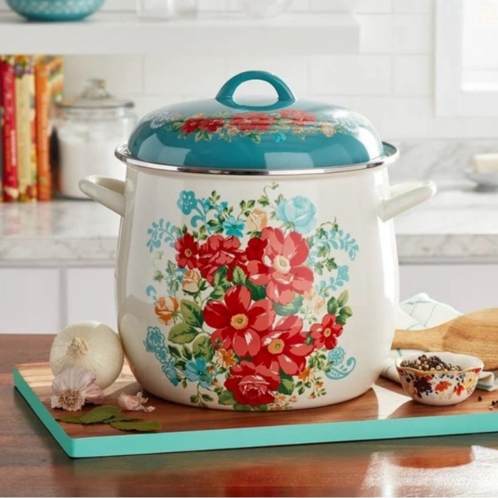 Limited Edition 🌺 New Pioneer Woman Holiday Vintage Floral Stock Pot - Picture 1 of 4